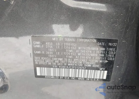 2023 Subaru Outback Onyx Edition from USA, damaged, VIN 4S4BTAJC2P3128257